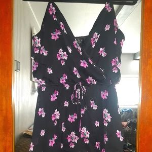 Black Floral Romper